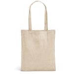 Voordelige gerecyclede katoenen tas bedrukken 140 g/m² kleur naturel