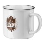 Witte vintage mok personaliseren van 340 ml White Vintage kleur wit afbeelding met logo