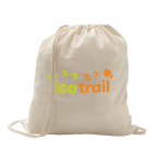 Katoenen trekkoordrugzak bedrukken 100 g/m² Eco kleur beige afbeelding met logo