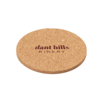 Ronde onderzetters van kurk met logo Rounture kleur naturel afbeelding met logo