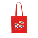 Kleurige katoenen tassen met lange hengsels 105 g/m² Eco Color L kleur rood afbeelding met logo 2