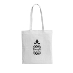 Kleurige katoenen tassen met lange hengsels 105 g/m² Eco Color L kleur wit afbeelding met logo 2