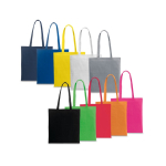 Kleurige katoenen tassen met lange hengsels 100 g/m² Eco Color L diverse kleuren