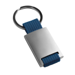 Metalen sleutelhanger graveren met strip van polyester Colors kleur blauw
