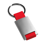Metalen sleutelhanger graveren met strip van polyester Colors kleur rood