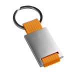 Metalen sleutelhanger graveren met strip van polyester Colors kleur oranje