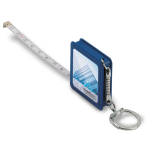 Originele sleutelhanger met rolmaat 1M SquareMeter kleur blauw hoofdweergave
