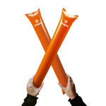 Opblaasbare plastic klapstokken in verschillende kleuren voor events kleur oranje afbeelding met logo 4