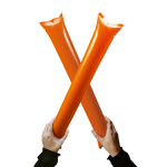 Opblaasbare plastic klapstokken in verschillende kleuren voor events kleur oranje derde weergave