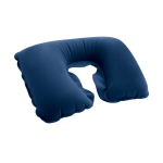 Opblaasbare reiskussen met logo Basic Style kleur blauw