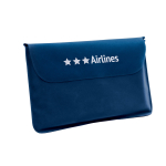 Opblaasbare reiskussen met logo Basic Style kleur blauw op de hoes met logo