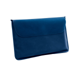 Opblaasbare reiskussen met logo Basic Style kleur blauw in hoes