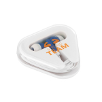 Promotionele bedrade koptelefoon Triangle Bass kleur blauw afbeelding met logo