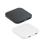 Vierkante mobiele draadloze oplader met logo ChargePad diverse kleuren