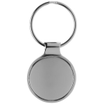 Klassieke hoogglans metalen ronde sleutelhanger Geometric Circle kleur zilver tweede weergave voorkant