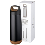 Stalen thermosfles met kurkbodem 600ml Avenue Cork Antislip kleur zwart
