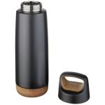 Stalen thermosfles met kurkbodem 600ml Avenue Cork Antislip kleur zwart tweede weergave