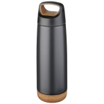 Stalen thermosfles met kurkbodem 600ml Avenue Cork Antislip kleur zwart derde weergave