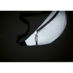 Zilveren reflecterende polyester heuptas met logo Night Vision kleur mat zilver tweede foto weergave