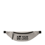 Zilveren reflecterende polyester heuptas met logo Night Vision weergave met bedrukking