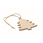 Houten boomvormige hanger om de kerstboom te versieren kleur hout tweede weergave