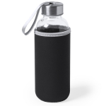 Glazen waterfles bedrukken met deksel 420ml Crystal Colorful