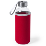 Glazen waterfles bedrukken met deksel 420ml Crystal Colorful