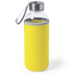 Glazen waterfles bedrukken met deksel 420ml Crystal Colorful