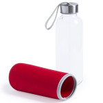 Glazen waterfles bedrukken met deksel 420ml Crystal Colorful