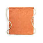 Rugzakje van gerecycled katoen met logo, 120 gr/m2 Recycled Cotton kleur oranje  negende weergave