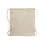 Rugzakje van gerecycled katoen met logo, 120 gr/m2 Recycled Cotton kleur beige  negende weergave