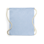 Rugzakje van gerecycled katoen met logo, 120 gr/m2 Recycled Cotton kleur lichtblauw  negende weergave