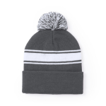 Mutsen met pompon en wit detail PomPom kleur grijs tweede weergave