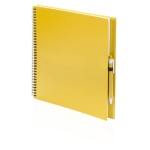 Gerecycled notitieboekje in kleur met pen A4 gladde vellen ECOriginal kleur geel