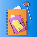 Gerecycled notitieboekje in kleur met pen A4 gladde vellen ECOriginal sfeerweergave