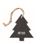 Kerstboom hanger met logo Xmas Tree kleur zwart weergave met bedrukking