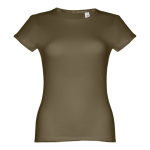Goedkope katoenen dames t-shirts 150 g/m2 THC Sofia kleur donkergroen