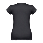Getailleerde dames t-shirt met v-hals en katoen 150 g/m2 THC Athens kleur zwart