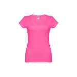 Getailleerde dames t-shirt met v-hals en katoen 150 g/m2 THC Athens kleur fuchsia eerste weergave