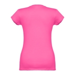 Getailleerde dames t-shirt met v-hals en katoen 150 g/m2 THC Athens kleur fuchsia