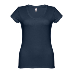 Getailleerde dames t-shirt met v-hals en katoen 150 g/m2 THC Athens kleur donkerblauw eerste weergave