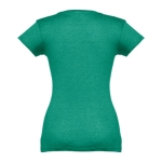 Getailleerde dames t-shirt met v-hals en katoen 150 g/m2 THC Athens kleur gemarmerd groen