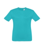 Gepersonaliseerde kinder t-shirt van katoen 150 g/m2 THC Quito kleur turkoois