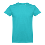 Gekaarde katoenen unisex T-shirts 190gsm THC Ankara kleur turkoois
