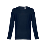 Unisex t-shirts met lange mouwen van katoen 150 g/m2 THC Bucharest kleur blauw eerste weergave