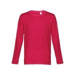Unisex t-shirts met lange mouwen van katoen 150 g/m2 THC Bucharest kleur rood eerste weergave