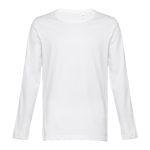 Unisex t-shirts met lange mouwen van katoen 150 g/m2 THC Bucharest kleur wit