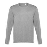 Unisex t-shirts met lange mouwen van katoen 150 g/m2 THC Bucharest kleur gemarmerd grijs eerste weergave