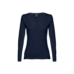 Dames T-shirts van katoen 150 g/m2 THC Boekarest kleur blauw eerste weergave