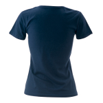 Katoenen dames T-shirts met logo van 150 g/m2 Keya kleur marineblauw